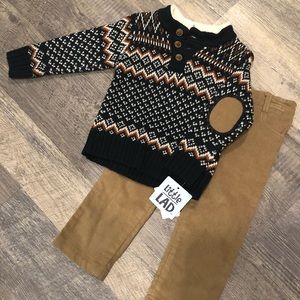 BNWT 2 piece sweater & corduroy pants set 18m boys